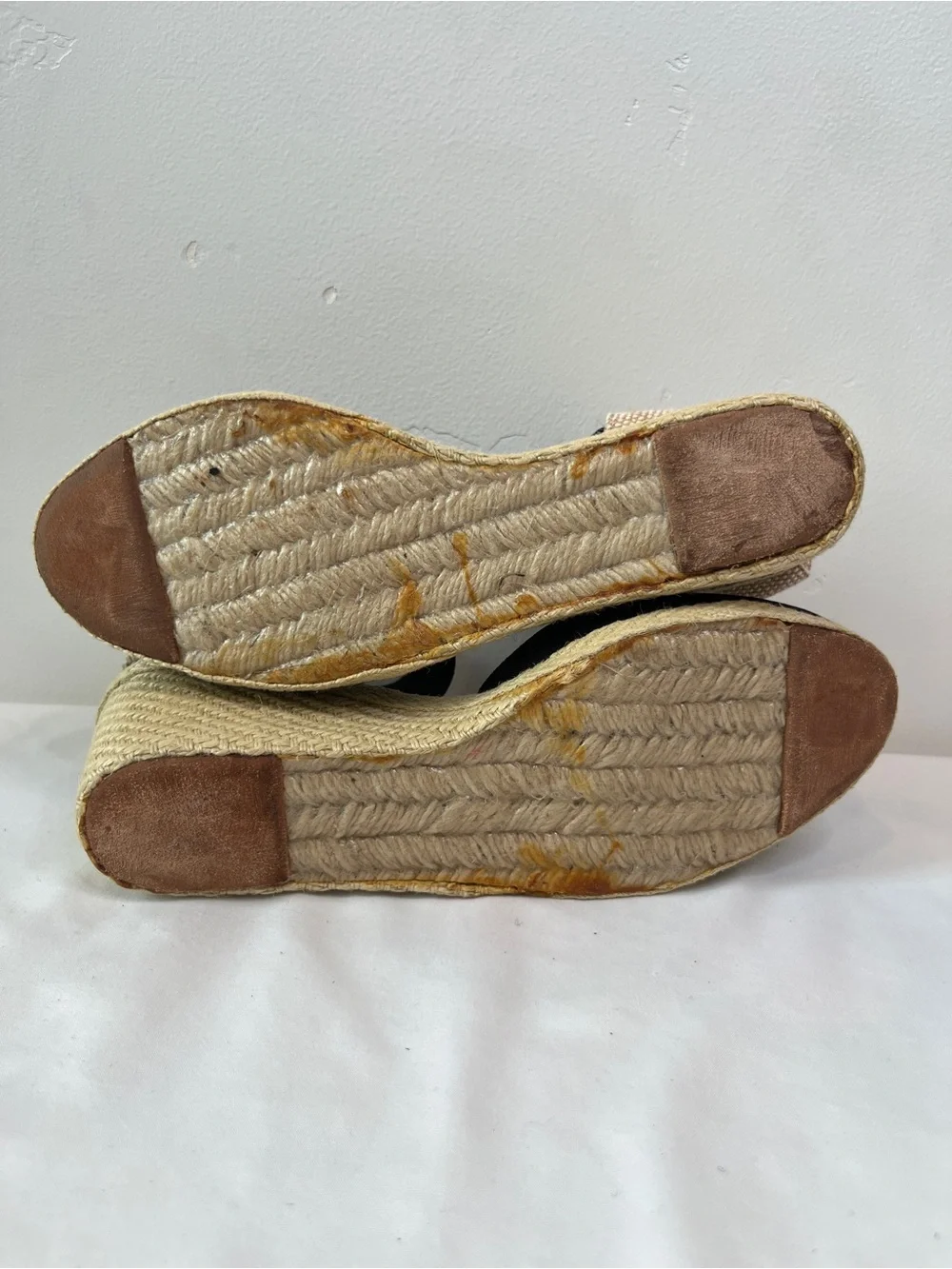 Lauren Ralph Lauren Charla Espadrille Wedge Sandals Black Ankle Strap Size 7.5B